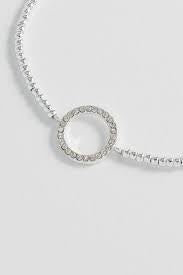 Estella Bartlett White Cz Circle Louise Bracelet - Silver Plated