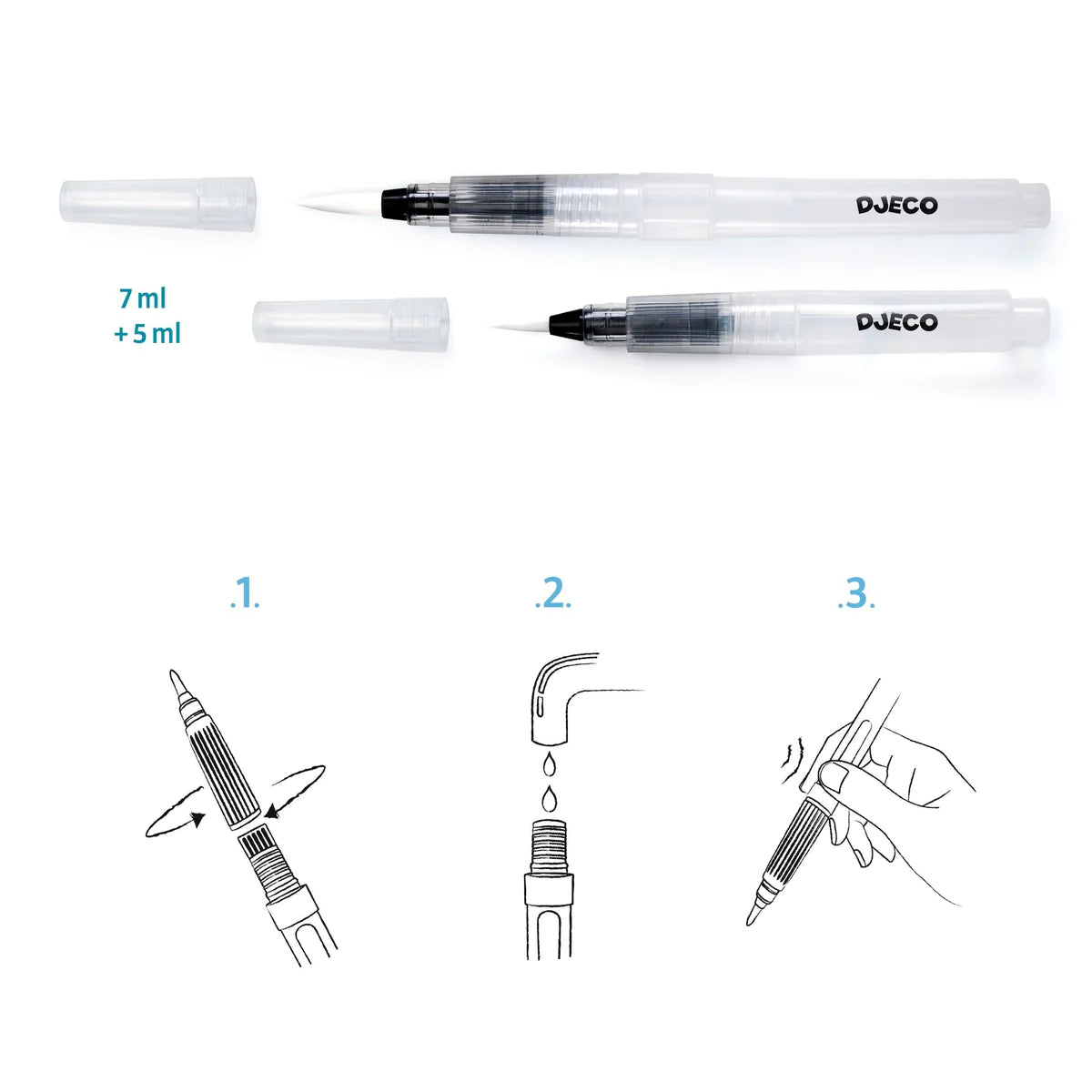 Djeco DJ08909 Watercolours brushes & water tank
