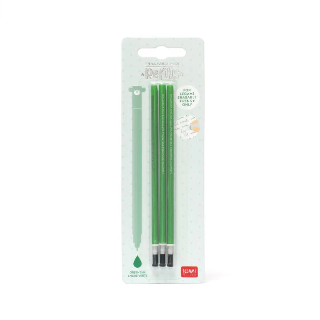 Fresh green ink is just a refill away! This 3-pack keeps your Legami Erasable Pen ready for anything.