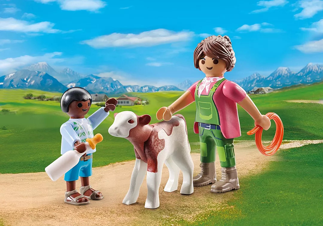 Playmobil - DuoPack Farmer with Calf