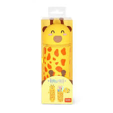 Legami kawaii 2-in-1 Soft Silicone Pencil Case - Giraffe,