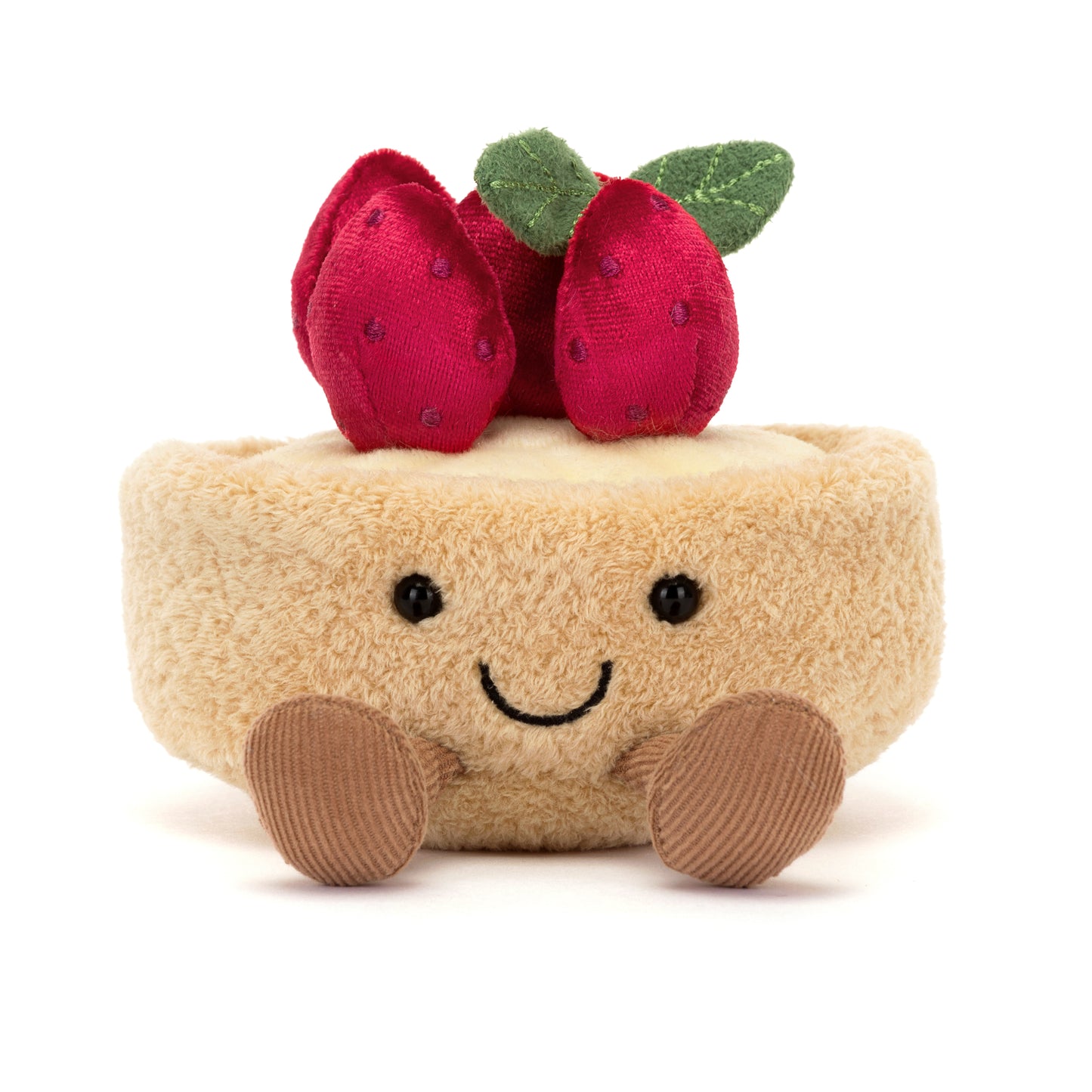Sweet, cheerful, and cuddly—this soft Fleurette Tarte Aux Fraises plush brings delightful charm to any room or gift basket.