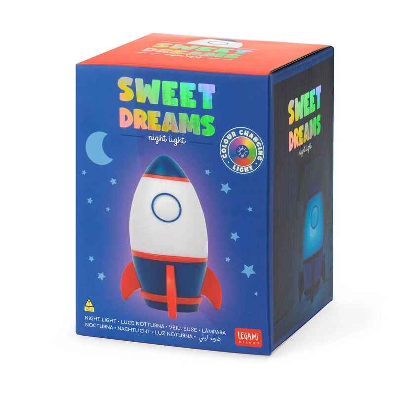 A charming space night light that shines gently, filling your room with cozy light and sparking dreams of galaxies far away.