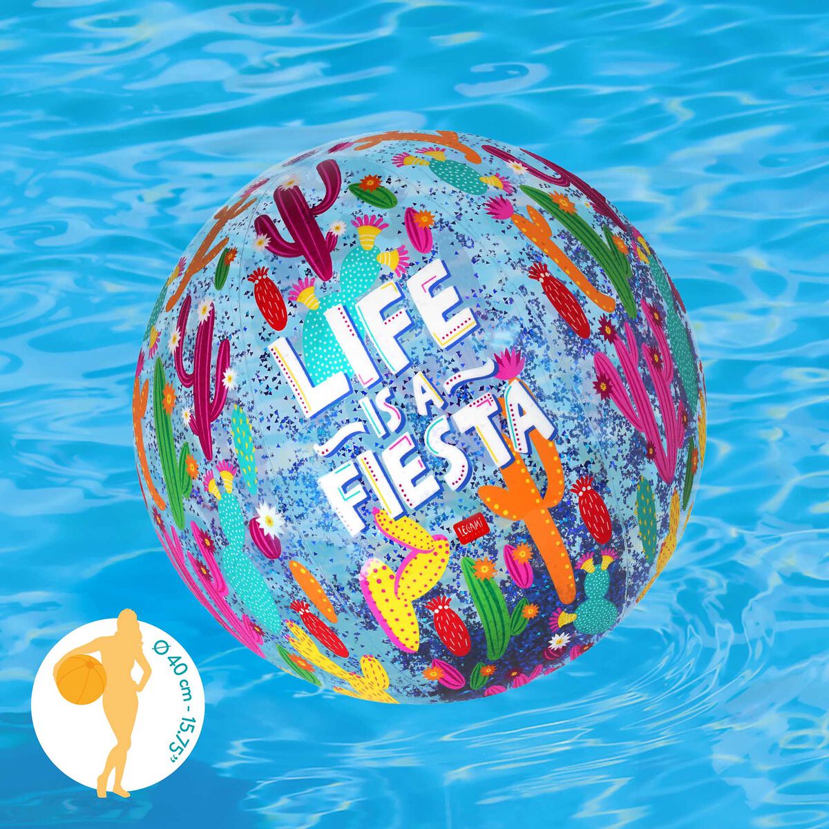 Legami Glitter Beach Ball - Life is a Fiesta
