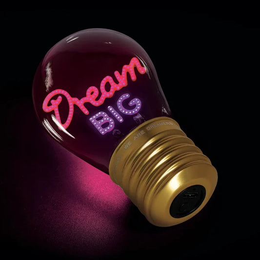 Legami Decorative Lightbulb-Shaped Table Lamp - Dream Big