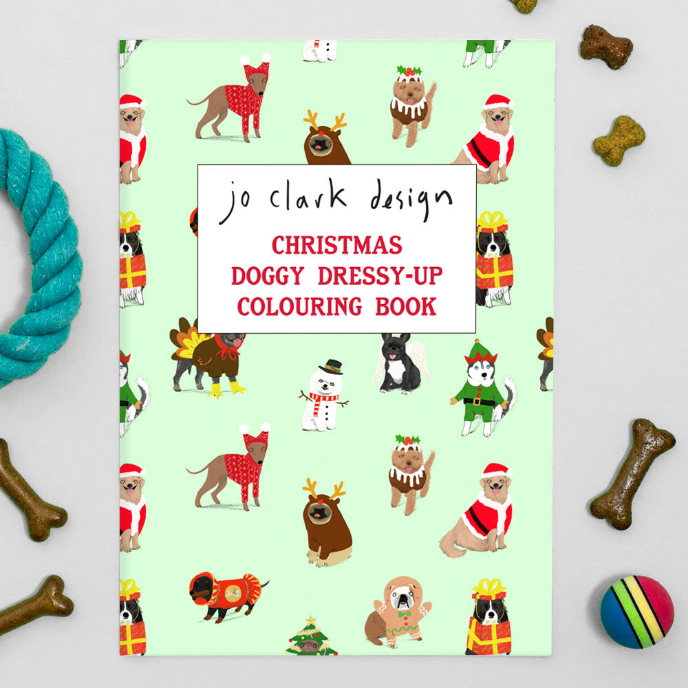 Christmas Doggy Dress-Up Colouring Book