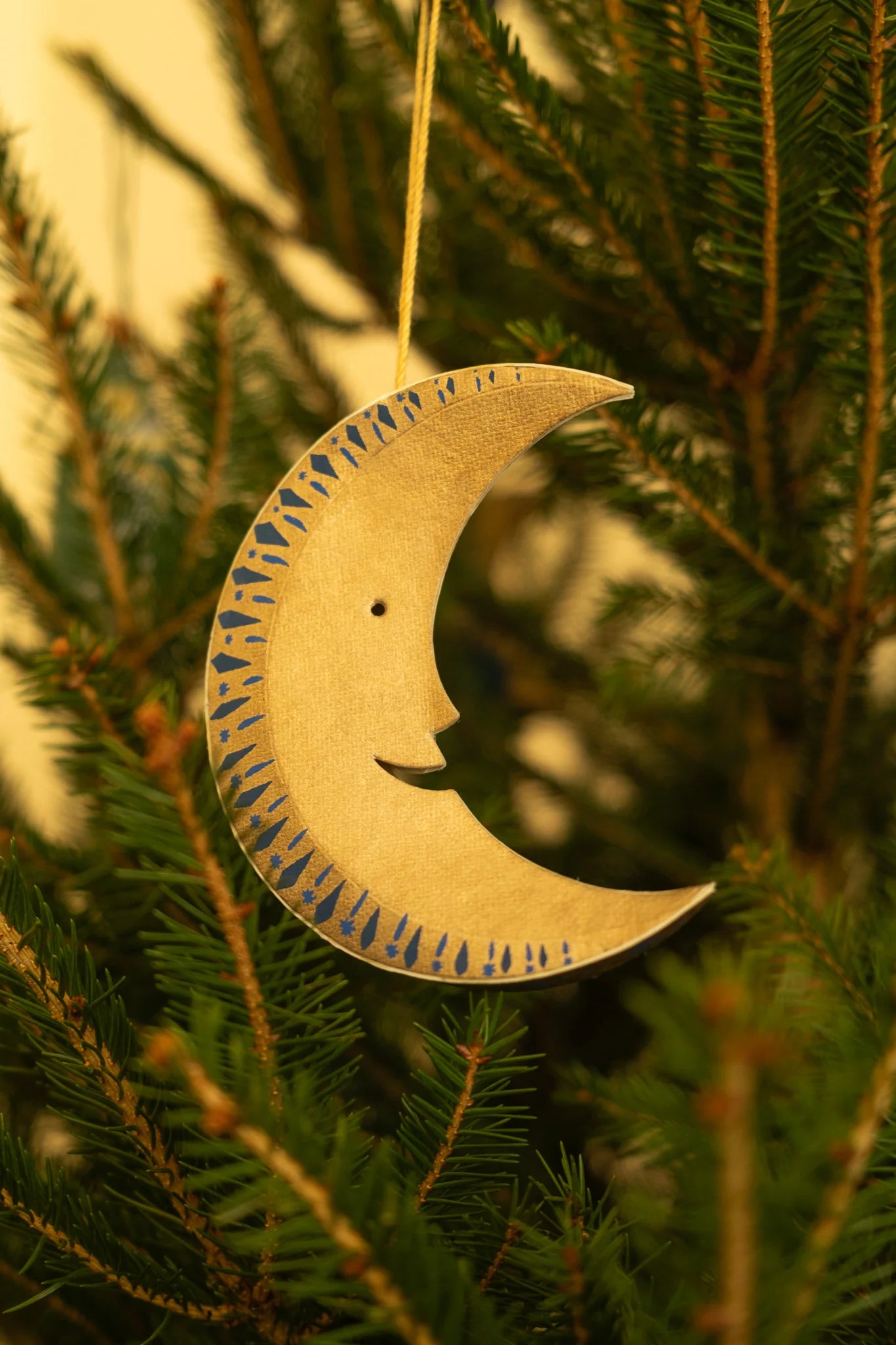 East End Press Golden Man on the Moon Board Ornament