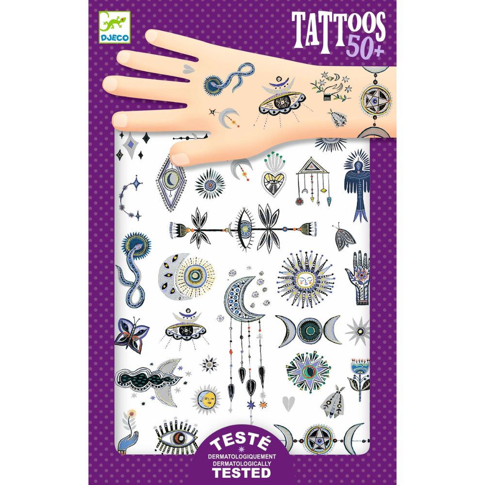 Shiny tattoos with mystical symbols let kids show off their unique style—fun, safe, and full of personality.