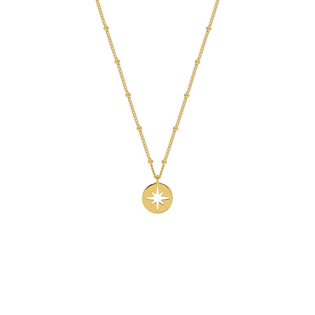 Estella Bartlett Starburst Disc Necklace - Gold Plated