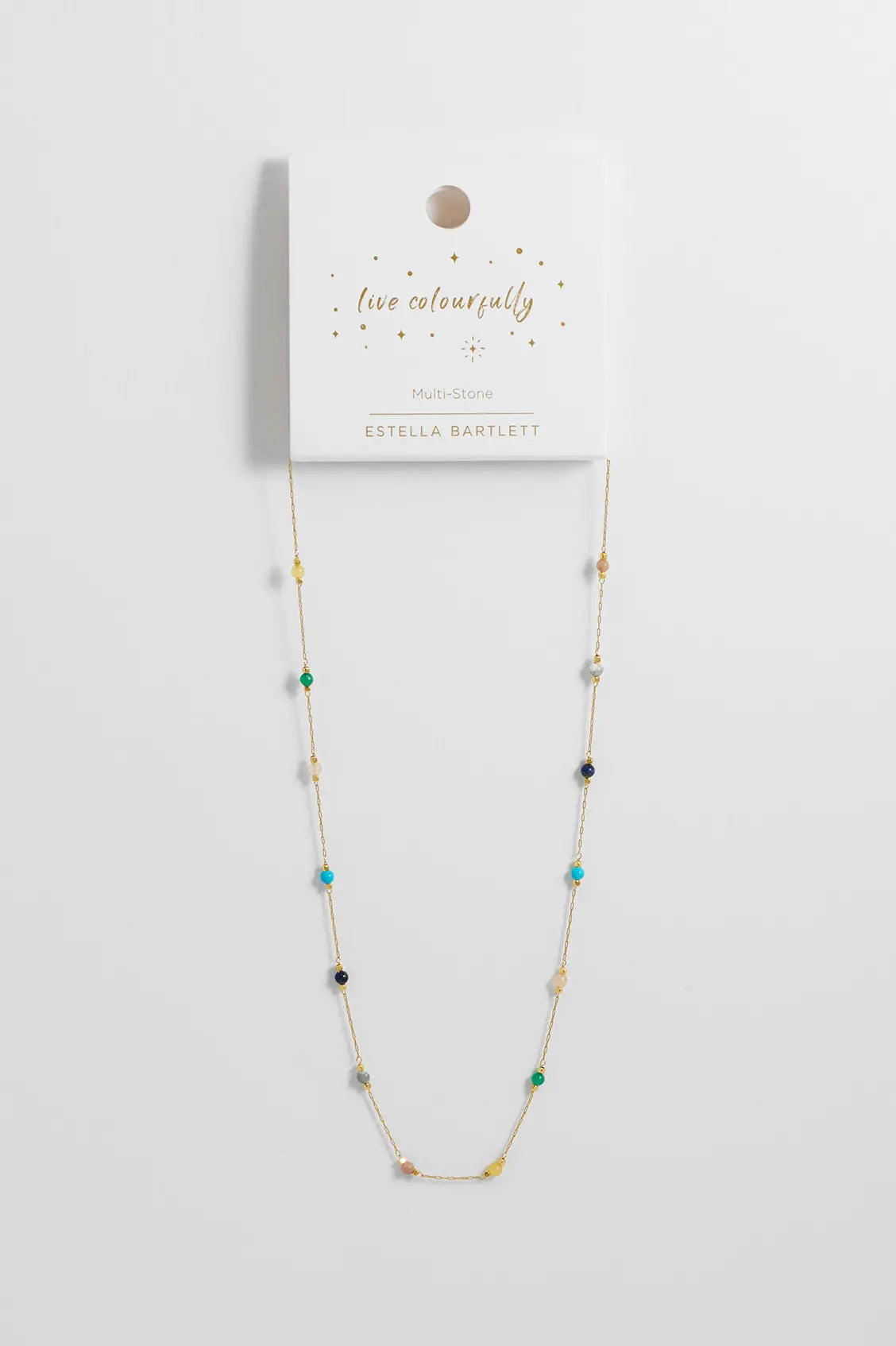 Estelle Bartlett Wellness Mixed Gemstone Paperlink Necklace