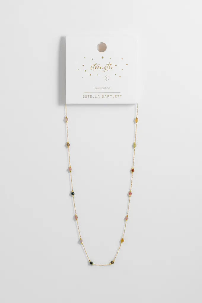 Estella Bartlett Wellness Tourmaline Paperlink Necklace