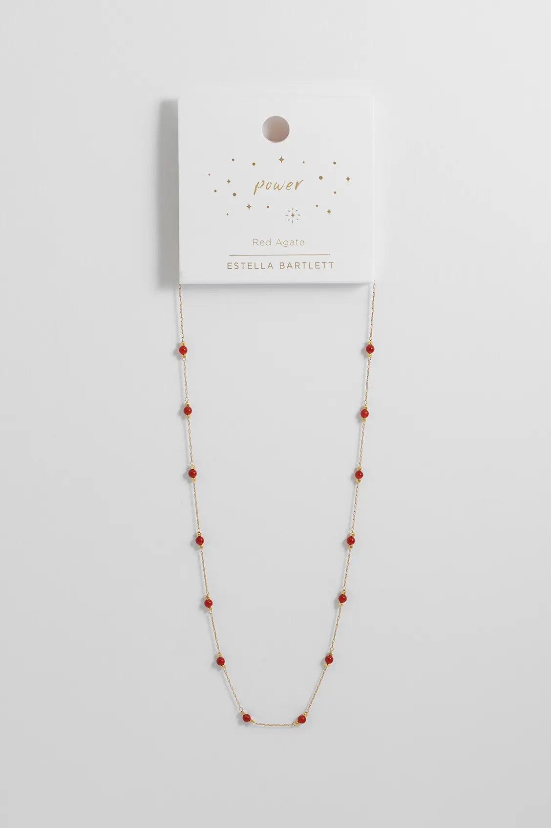 Estella Bartlett Wellness Red Agate Paperlink Necklace
