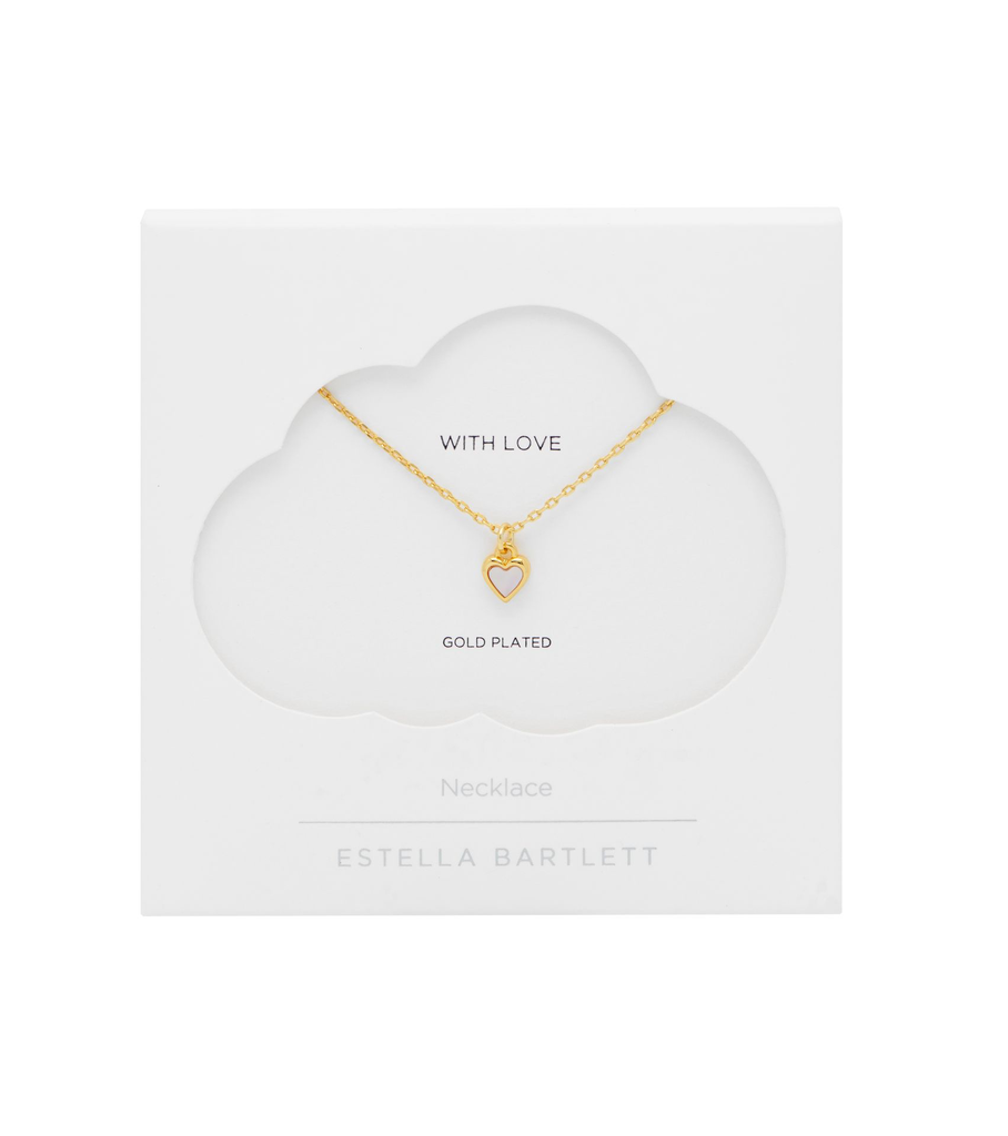 Estella Bartlett Pink Pearl Heart Necklace - Gold Plated