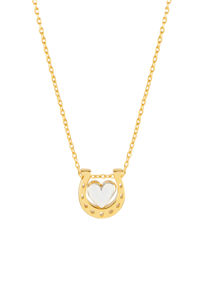 Estella Bartlett Silver Heart and Horseshoe Necklace - Gold Plated