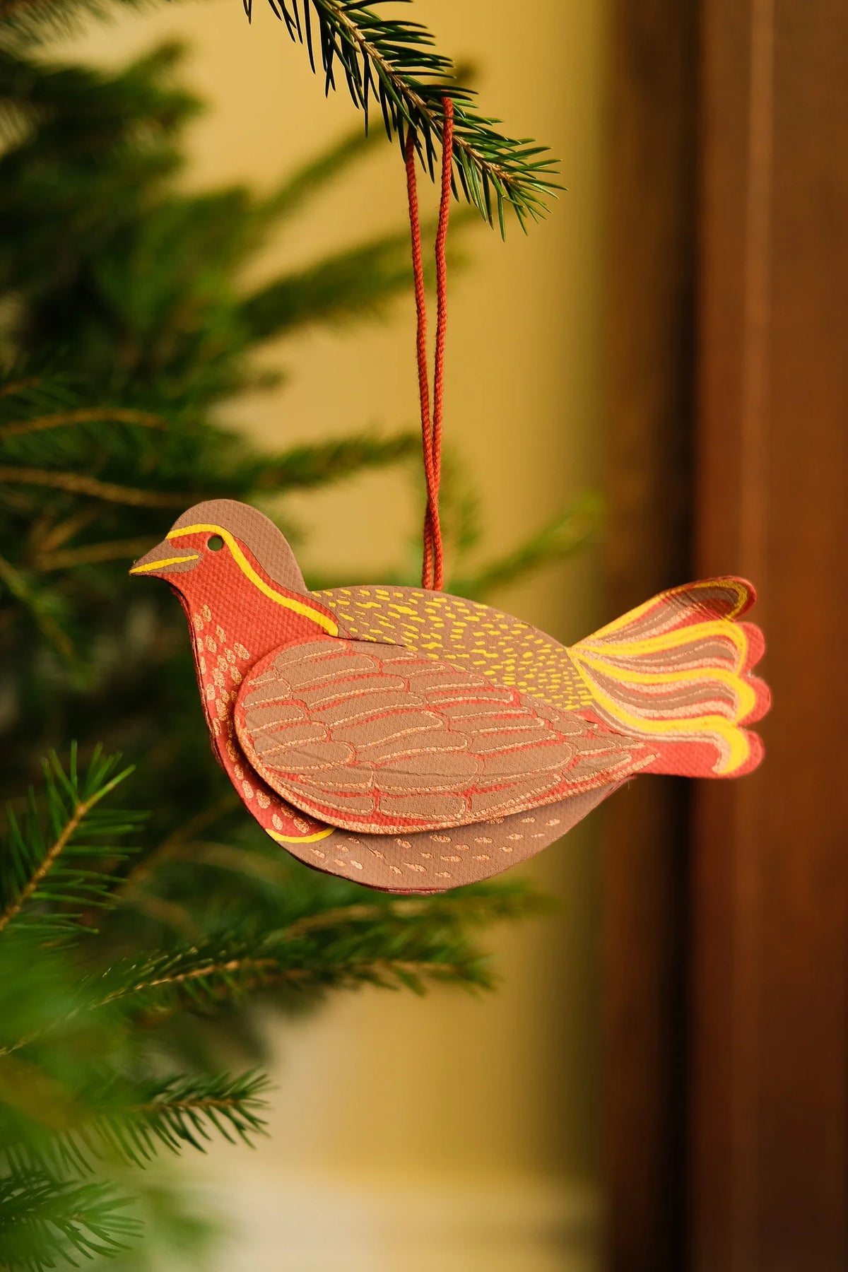 East End Press Robin Screen-Printed Board Decoration