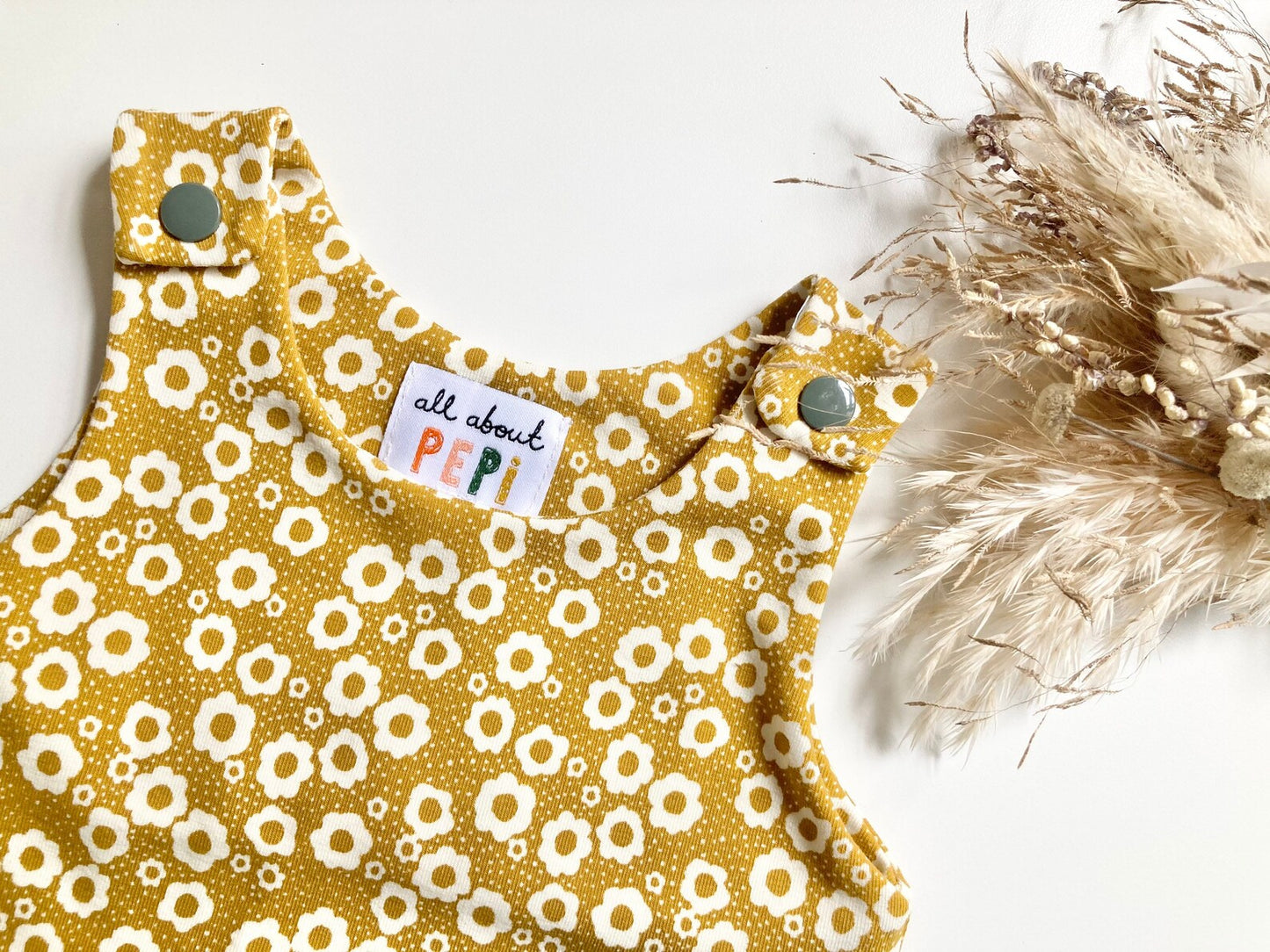 All about pepi mustard floral 3- 6 months