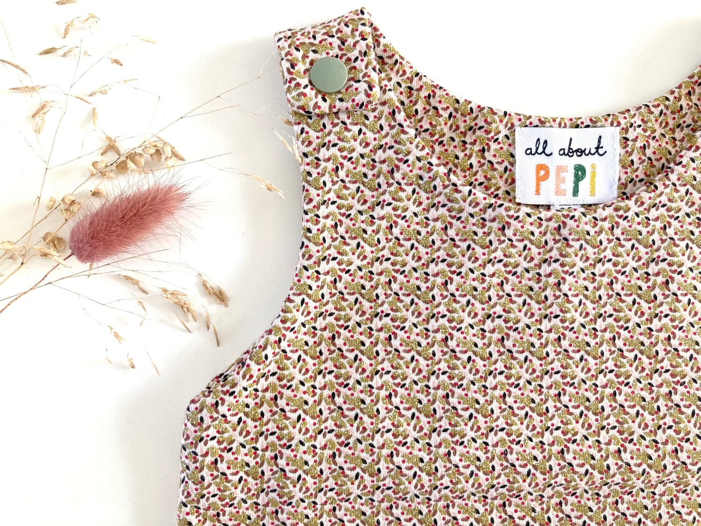 All about pepi glittery pretty floral with gold detail 3 - 6 months