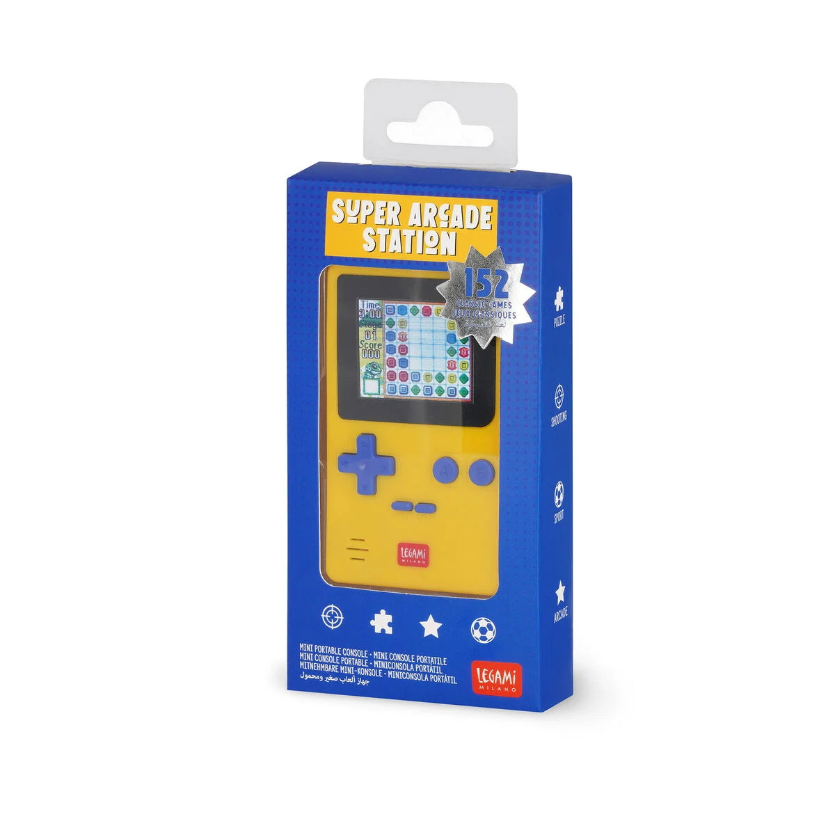 Play anytime, anywhere with this mini portable console. Packed with retro games, it’s your pocket-sized blast from the past!