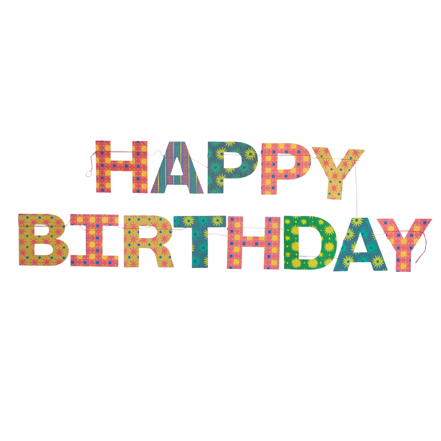 East End Press Bright Happy Birthday Sewn Garland
