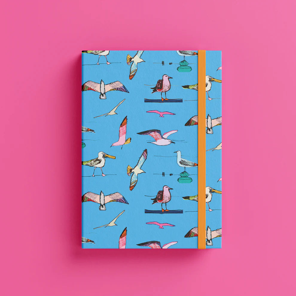 I Drew This - Left Handed Seagulls A5 Soft Cover Notebook