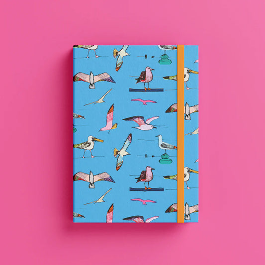 I Drew This - Left Handed Seagulls A5 Soft Cover Notebook