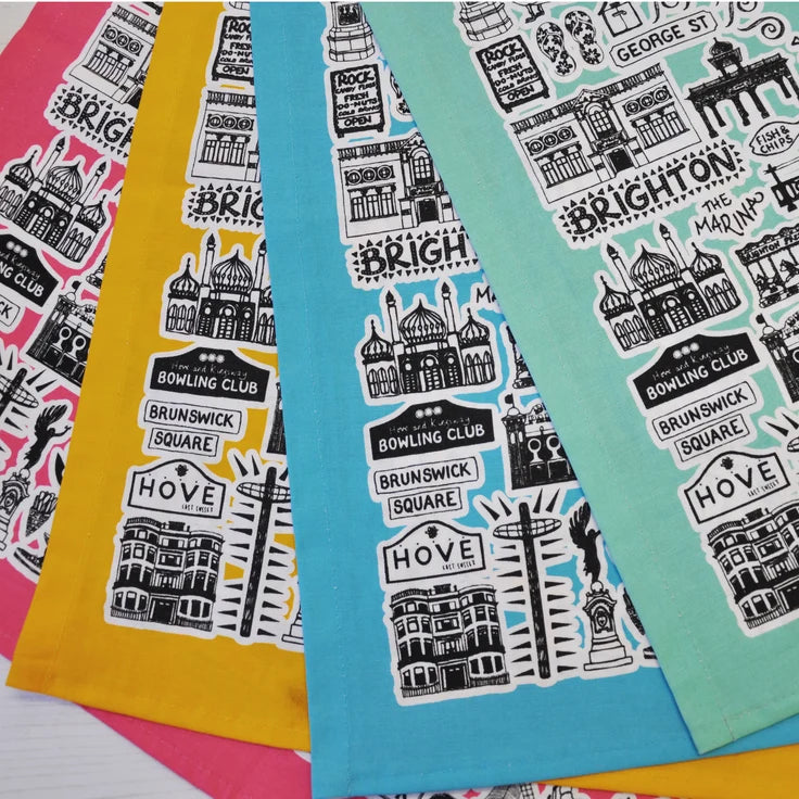 Martha Mitchell - Brighton Illustrated Tea Towels