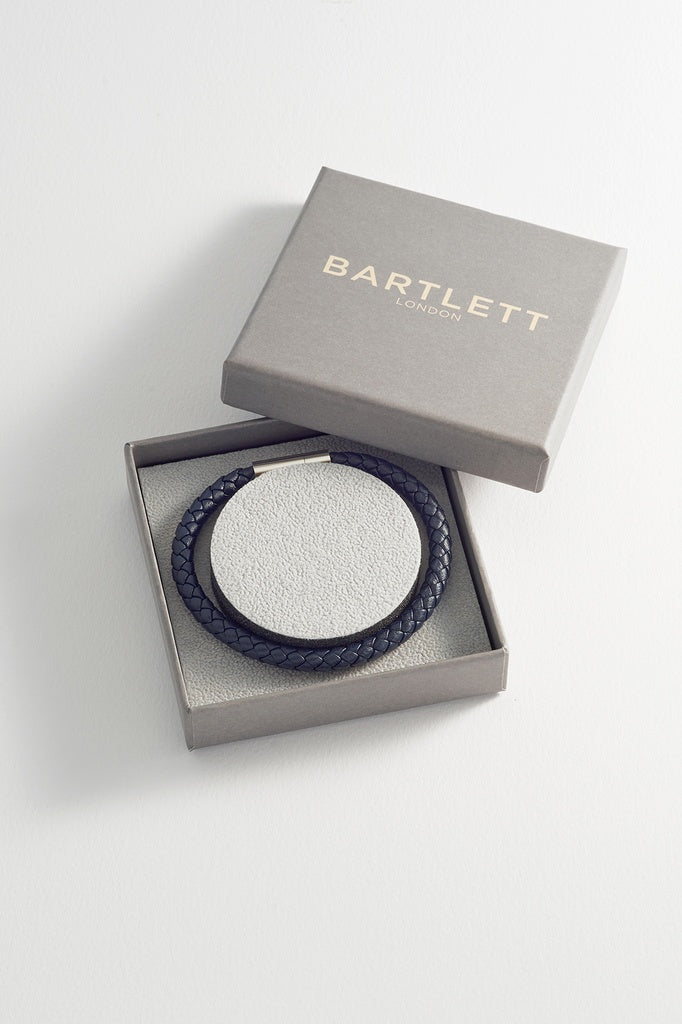 Estella Bartlett Navy Leather Single Wrap Bracelet with Magnetic Clasp