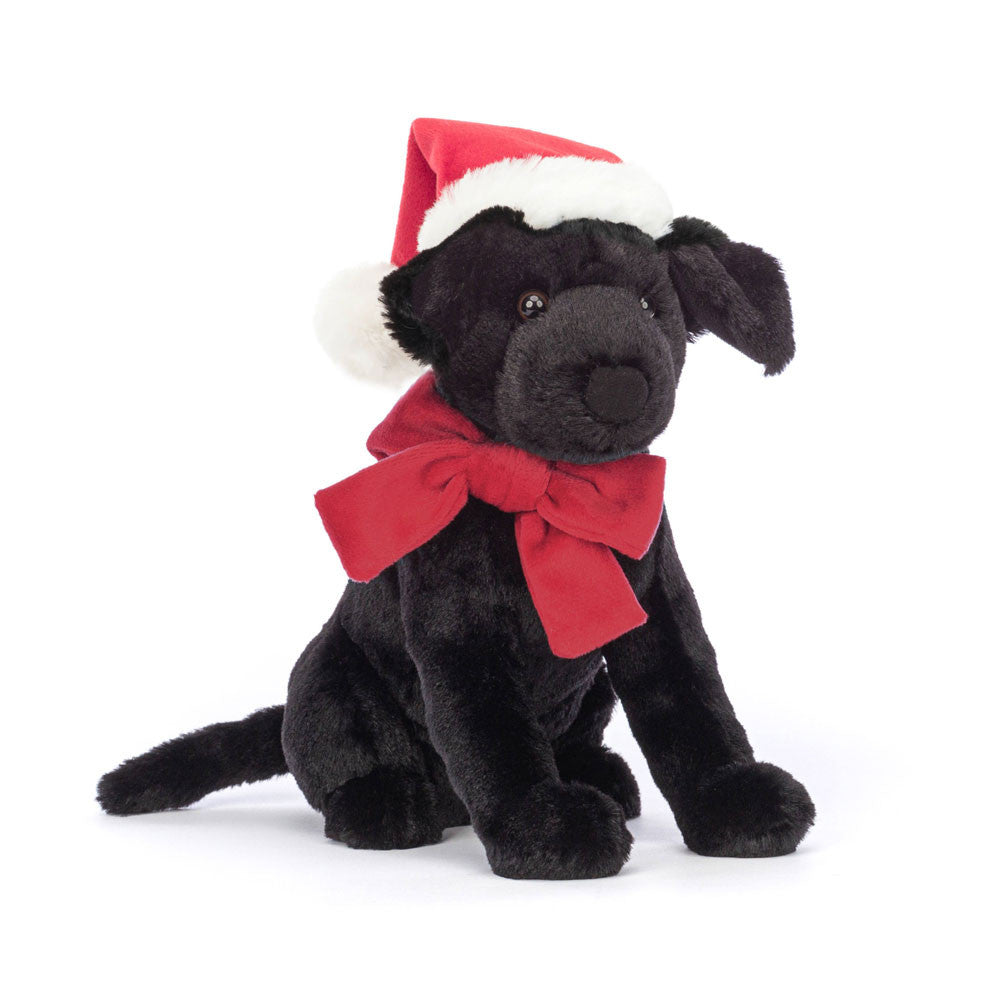 Snuggle up with Jellycat Winter Warmer Pippa Black Labrador, a plush, warm-hearted pup with a sleek black coat, perfect for chilly days.