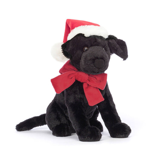 Snuggle up with Jellycat Winter Warmer Pippa Black Labrador, a plush, warm-hearted pup with a sleek black coat, perfect for chilly days.