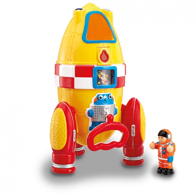Blast off with Ronnie Rocket! Pull the cord to launch into space adventures—perfect for little astronauts with big imaginations.