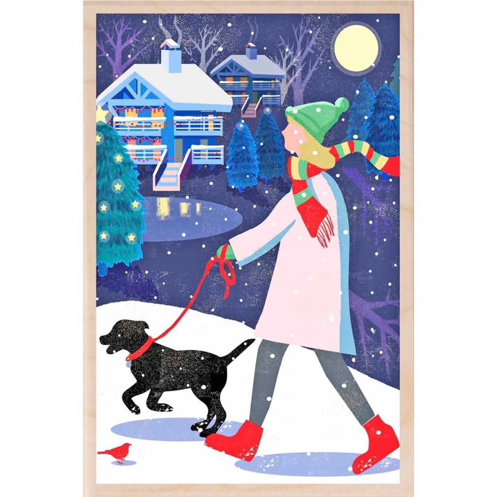 The Wooden Postcard Company Postcard Christmas Labrador Wooden Postcard (7077466407072)