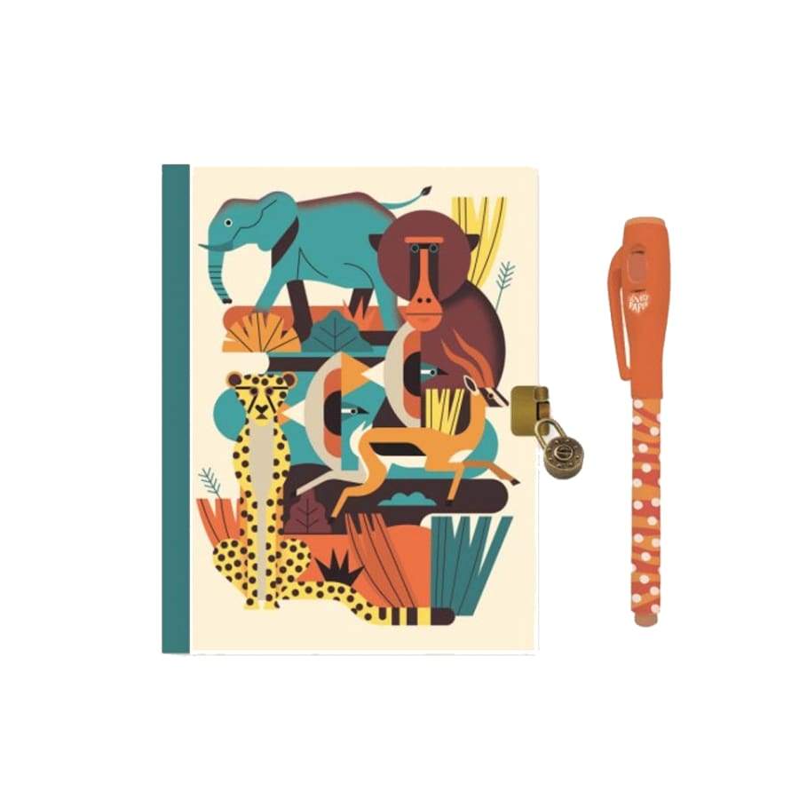 Keep ideas safe in this bold and beautifully illustrated diary, complete with lined pages, a sturdy lock, and a key for secrets.