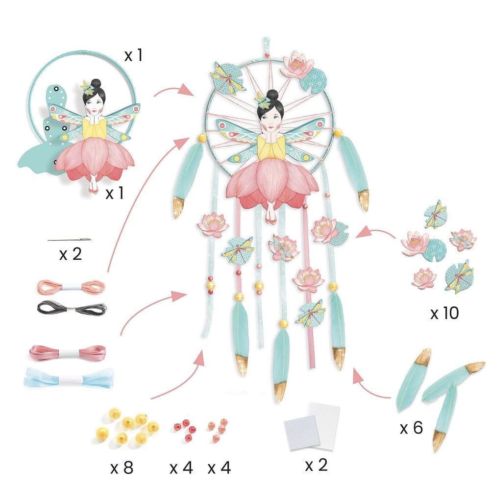Wigwam Toys Brighton Art & Craft Kits Djeco DJ07963 Do It Yourself Lotus Fairy Dream Catcher (7462958006520)