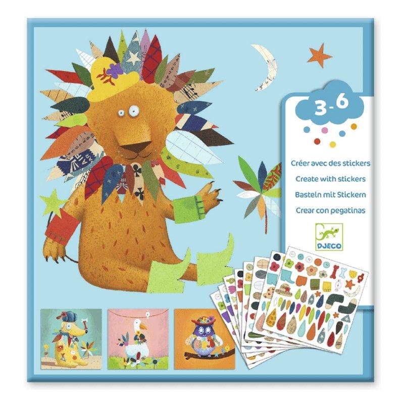 Djeco DJ08932 Create with Stickers Animals - Wigwam Toys Brighton (5316249354400)