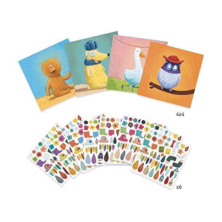 Djeco DJ08932 Create with Stickers Animals - Wigwam Toys Brighton (5316249354400)