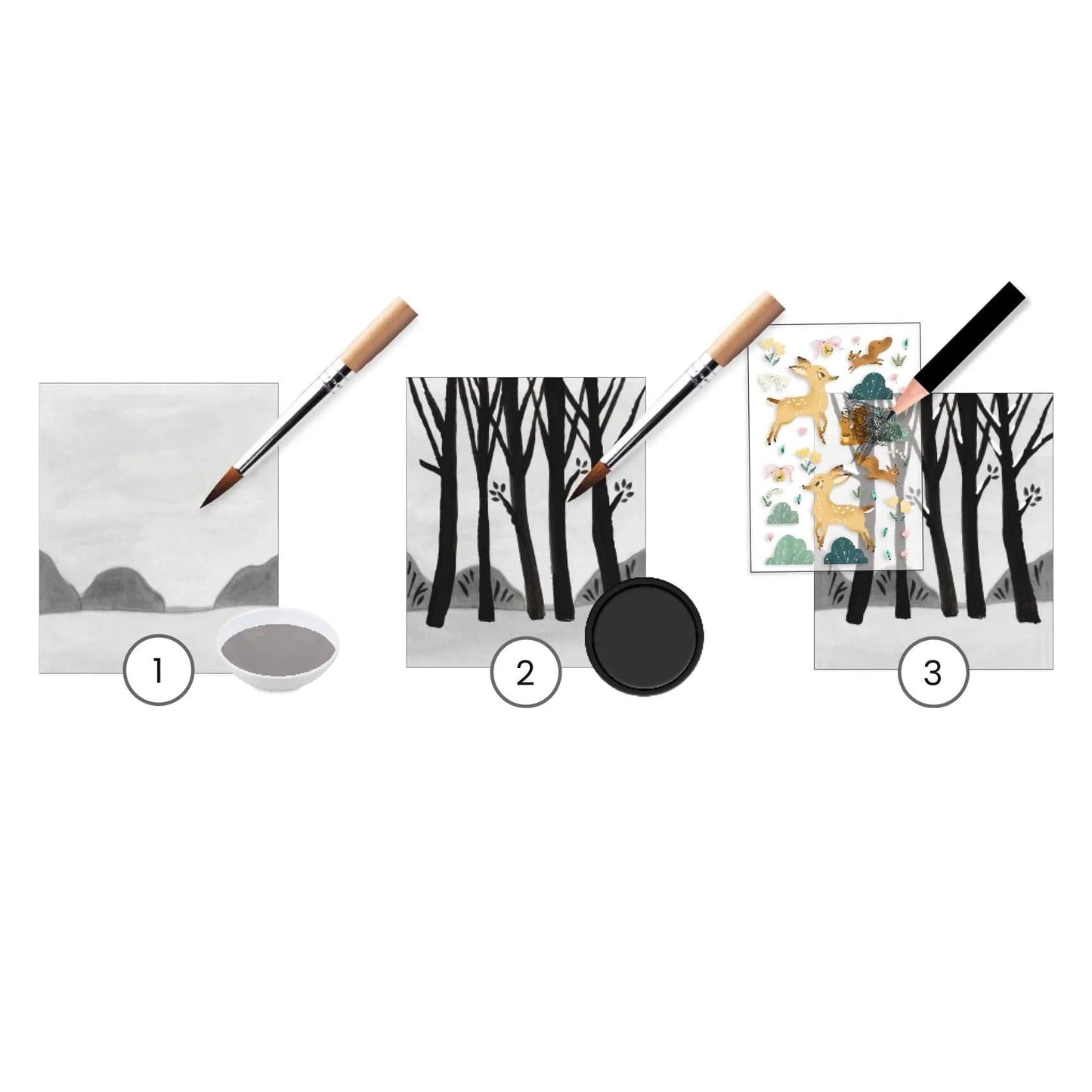 Djeco Creative Toy Djeco DJ09349 The Last Snowfall Painting & Collage Kit (7878663864568)