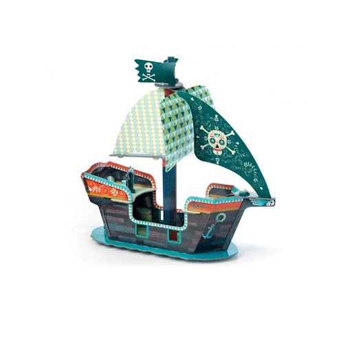 Djeco DJ07709 Pop To Play - Pirate Boat 3D
