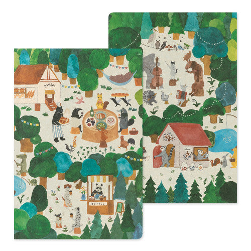 Midori Yuru Log Notebook - Forest Animal