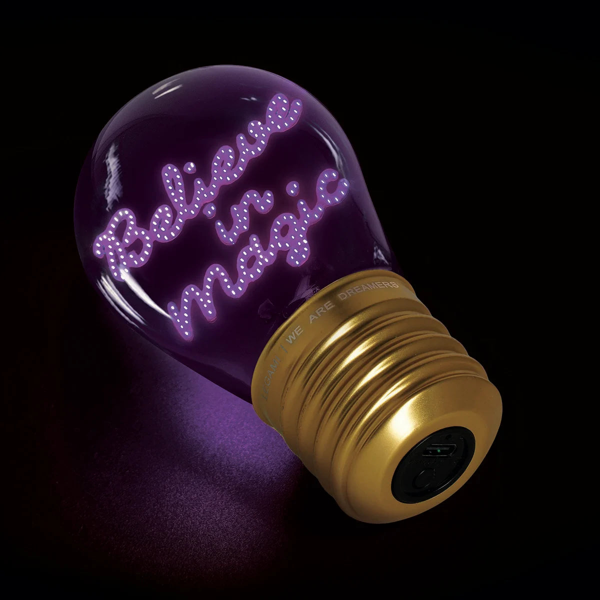 Legami Decorative Lightbulb-Shaped Table Lamp - Believe in Magic - Bulb Fiction