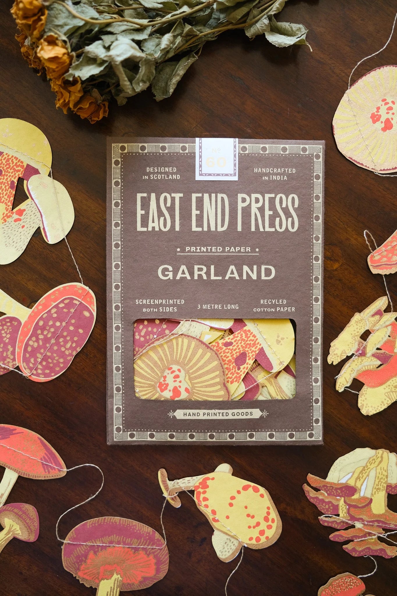 East End Press Mushroom Sewn Garland