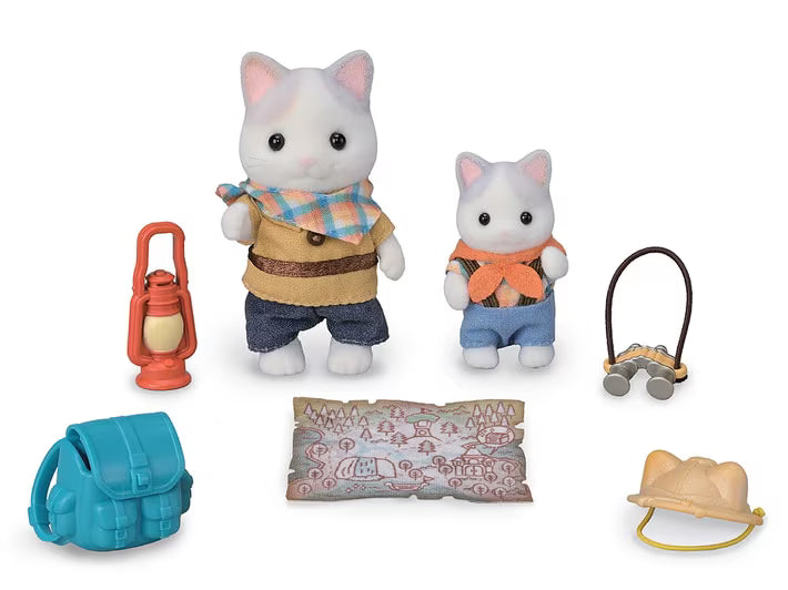 Sylvanian Families Exciting Exploration Set Latte Cat Brother & Baby