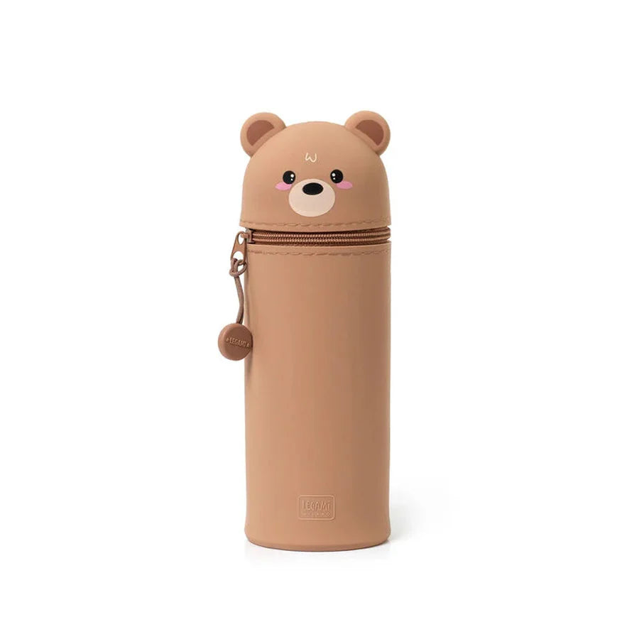 Cute and practical! The Legami Kawaii 2-in-1 Teddy Bear pencil case is soft silicone and transforms into a pen holder in seconds.