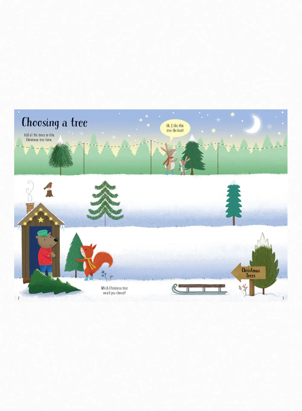 Usborne Sparkly Christmas Trees Sticker Book