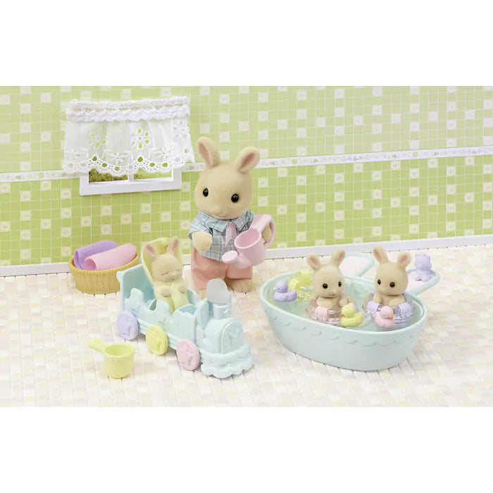 Sylvanian Familes 5707 Milk Rabbit Triplets Baby BathtimeSet