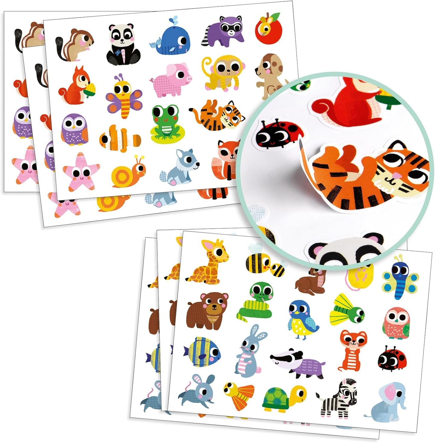 Djeco DJ09084 Big Stickers Baby Animals