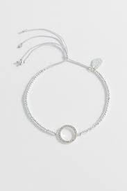 Estella Bartlett White Cz Circle Louise Bracelet - Silver Plated