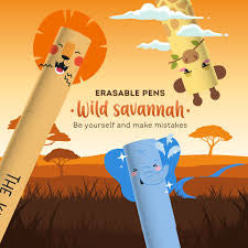 Legami Set of 3 Erasable Gel Pens - Wild savannah