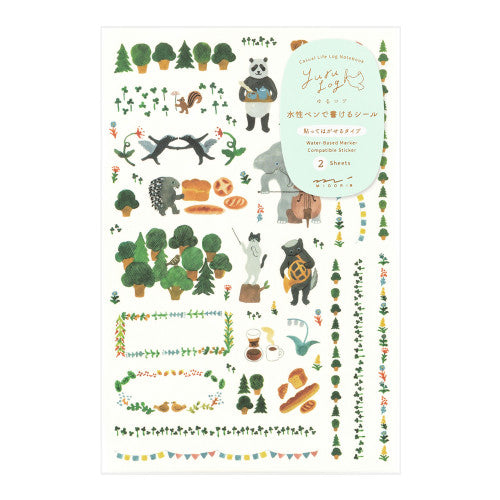 Midori Yuru Log Sticker - Forest Animal