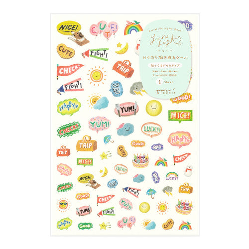 Midori Yuru Log Sticker - Feeling