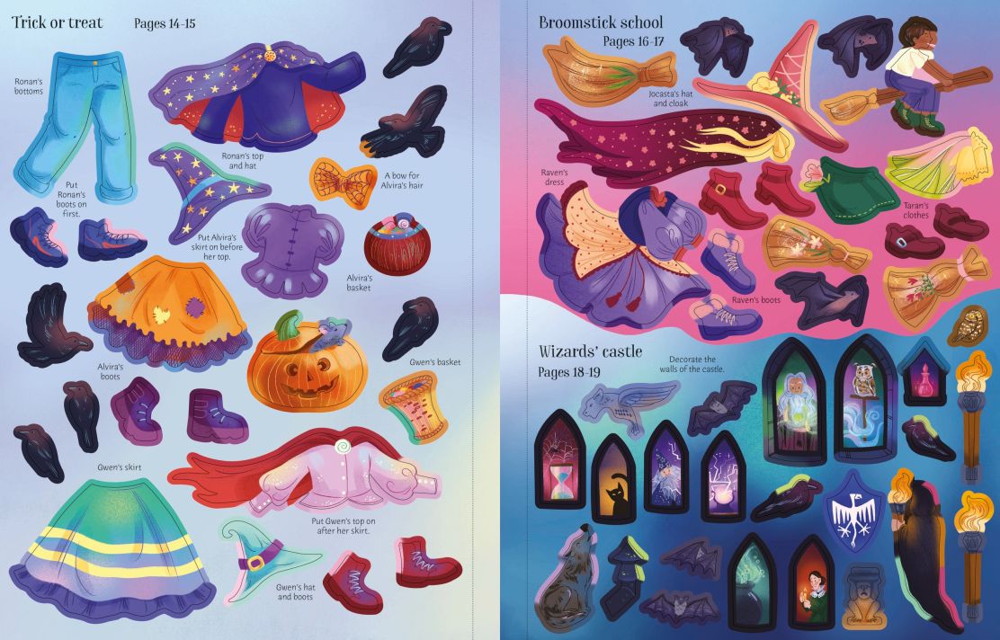 Usborne Sticker Dolly Dressing Witches and Wizards